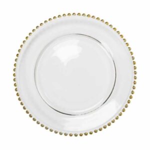 Charger plate Glass beaded - GOLD