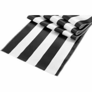 Table Runner Satin - STRIPED BLACK / WHITE