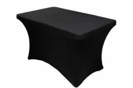 Tablecloth Spandex 4' Rectangular - BLACK
