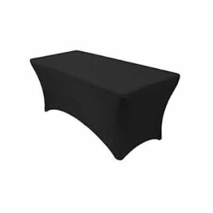 Tablecloth Spandex 6' Rectangular - BLACK