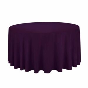 Tablecloth round 120" Polyester - EGGPLANT