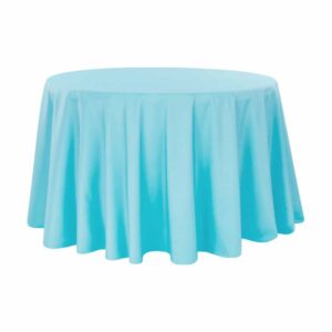 Tablecloth round 120" Lamour Satin - TIFFANY BLUE