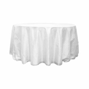 Tablecloth round 120" Crushed Taffeta - WHITE