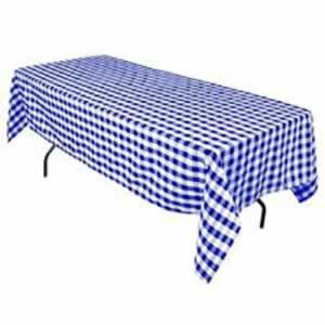 Tablecloth rect. 60" x 102" Polyester - CHECKERED BLUE / WHITE