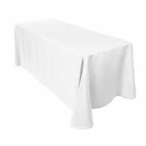 Tablecloth rect. 90" x 132" Polyester - WHITE