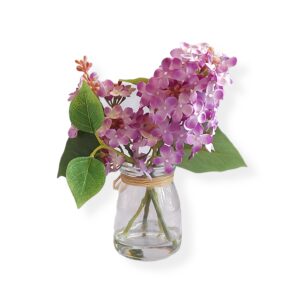 Small Round Vase with Flowers-VIOLET